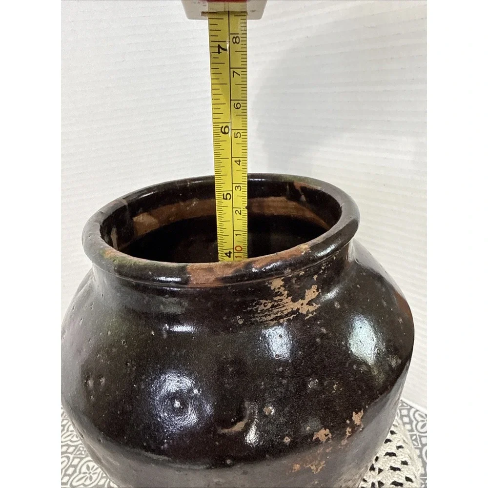 ANTQ.Chinese Stoneware Brown Glazed Pottery Storage Jar Similar To Soy Sauce Jug